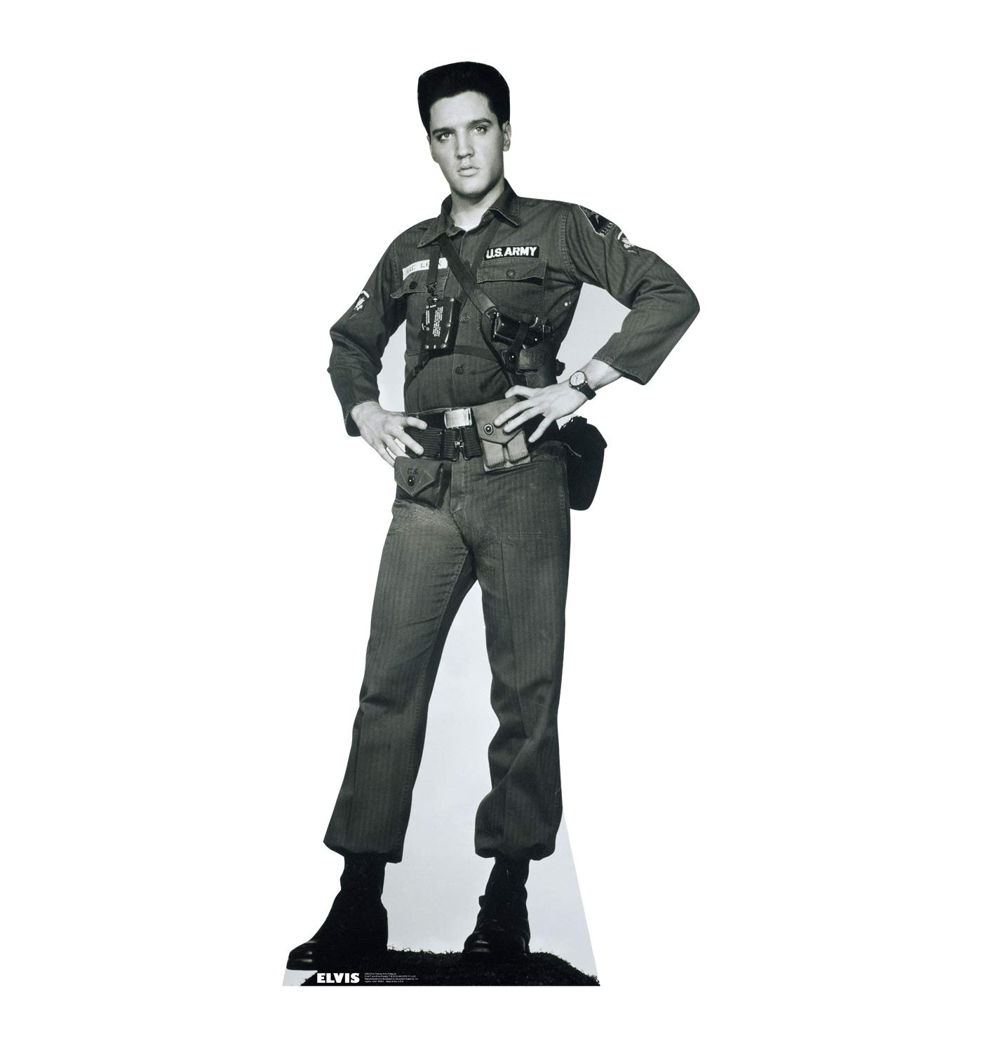 Cardboard People Elvis Presley Army Fatigues Cardboard Cutout