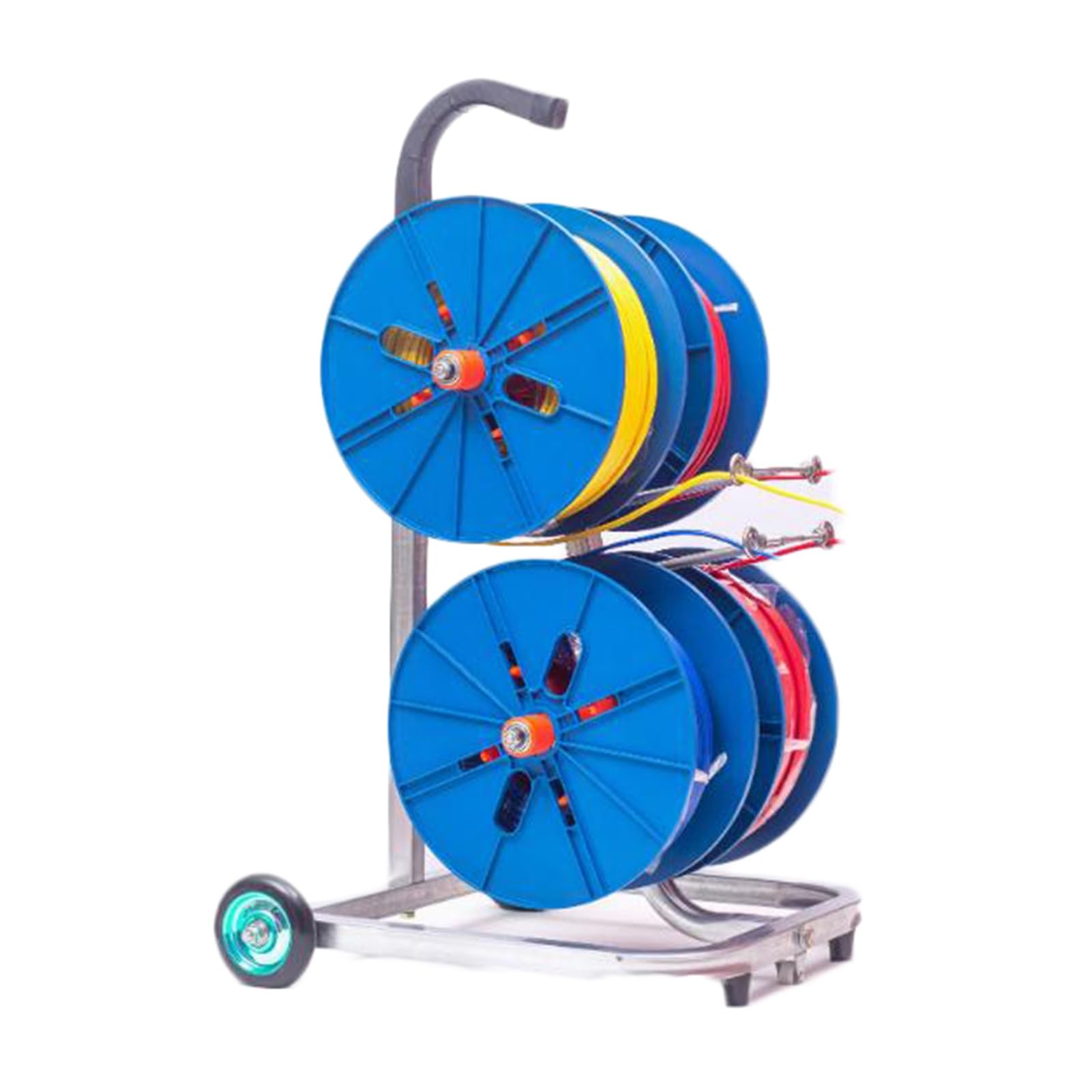WDSOPK Spool Rack Cable Cart, Removable Spool Rack Dispenser, Heavy Duty Cable Dispenser 4 Rolls for Storage of Ribbon Wire, Filament, Automotive Wire
