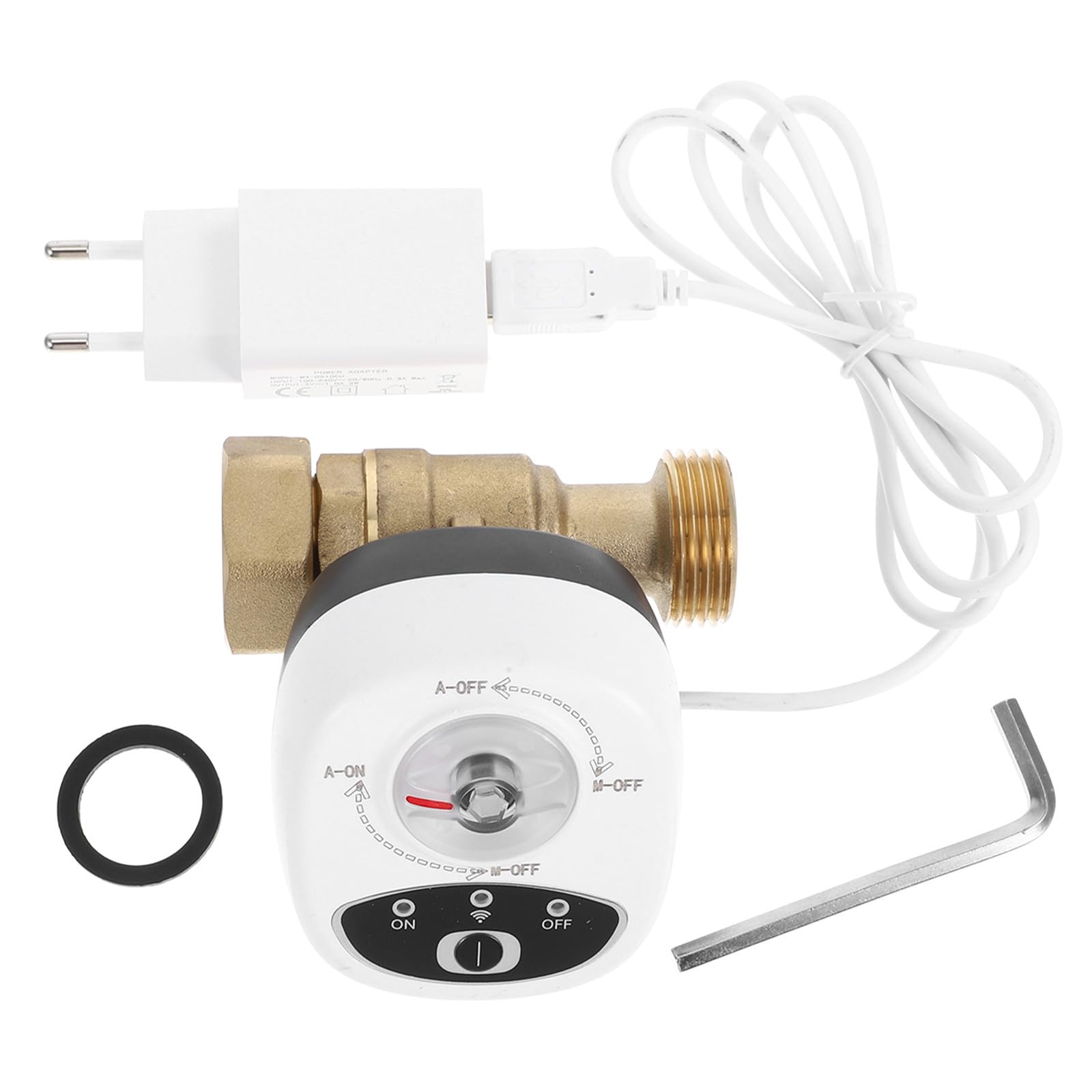 Válvula de Agua Inteligente Wifi Fácil Instalación con Temporizador y Alarma, Función Timer Material PC y Abs para Sistemas de Riego y Control Automático