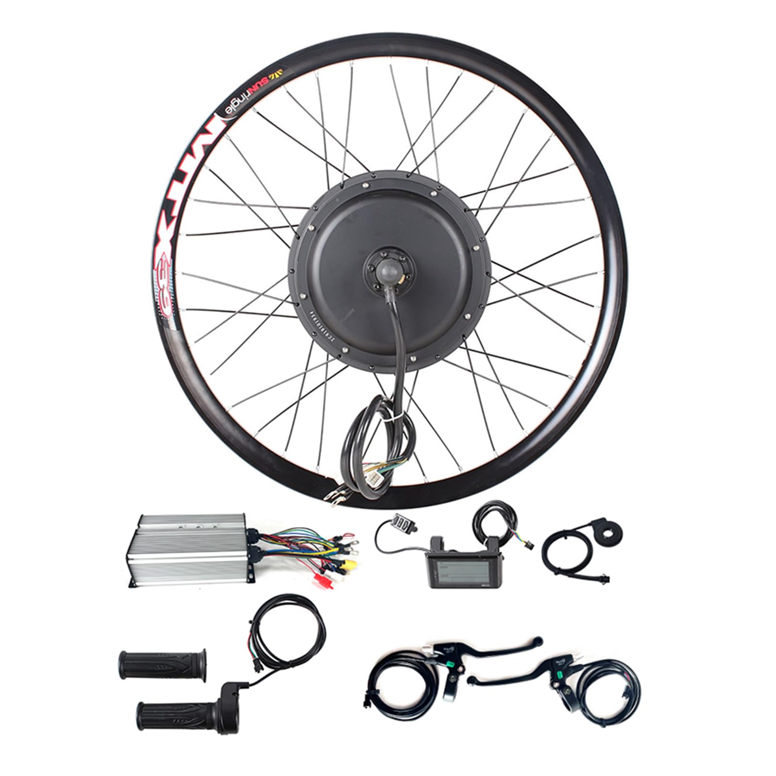 Zestawy piasty tylnej roweru elektrycznego 2000 W 48 V/52 V silnik z wyświetlaczem SW900 koła 27,5'' 29'' wyświetlacz UKC1 kontroler 45A, PAS, hamulec, przepustnica półobrotowa, skrzynka kontrolera