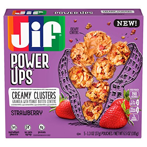 Jif Power Ups Chocolate Chip Flavored Creamy Clusters, Granola Clusters with Creamy Peanut Butter Center, 6.5 oz