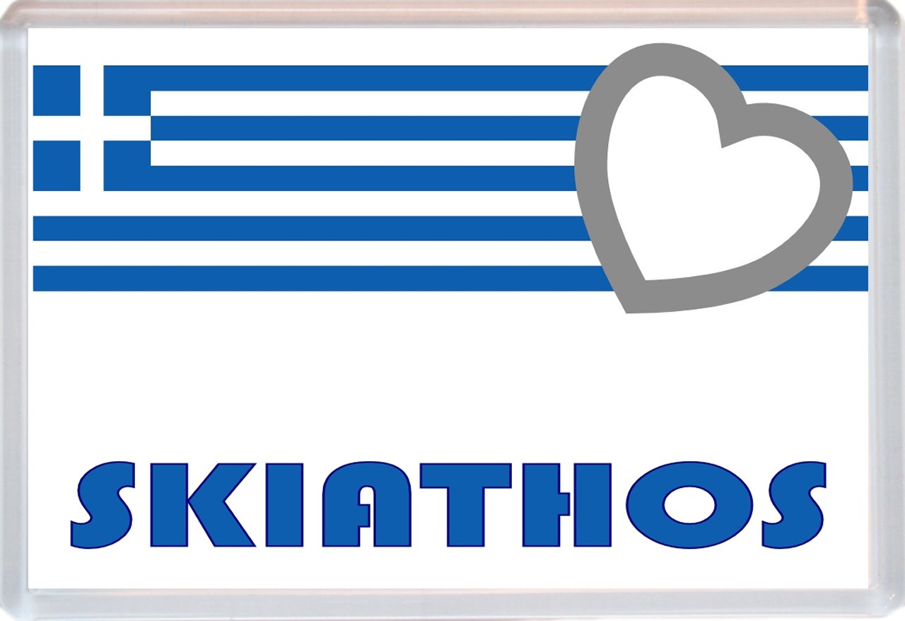 Baked Bean Store Skiathos - Greece Flag - Love Greek Town & Cities & Islands - Jumbo Fridge Magnet
