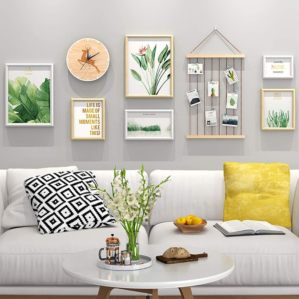 Ramki ścienne i stojące Cadres Photo Collage Ensemble DE 6 Multi Cadre Mural Décoration de la Maison Cadeau Mariage Profrenant Accessoires, 2 kolory Zestawy ramek do zdjęć w różnych rozmiarach(B)