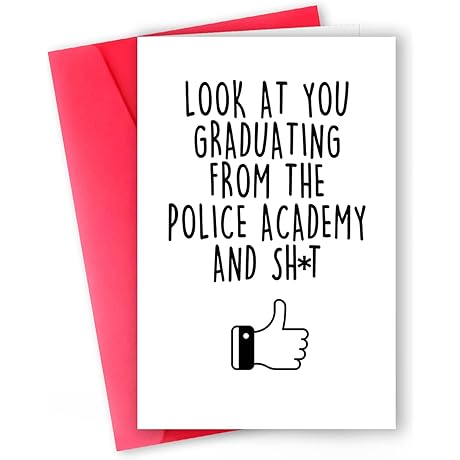 Special Police Academy Graduation Card - Perfect Policeman or Policewoman Promotion or Retirement Keepsake