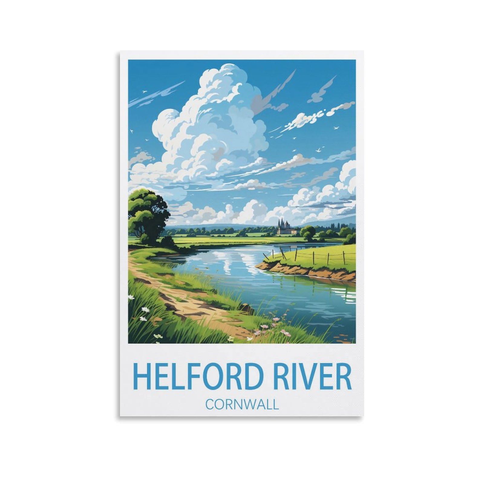EZMLFA 5D Diamond Painting Kits for Adults,Helford River Cornwall,Diamond Painting,Landscape Gem Art Kits Adult and Crafts Home Decor 30x40cm