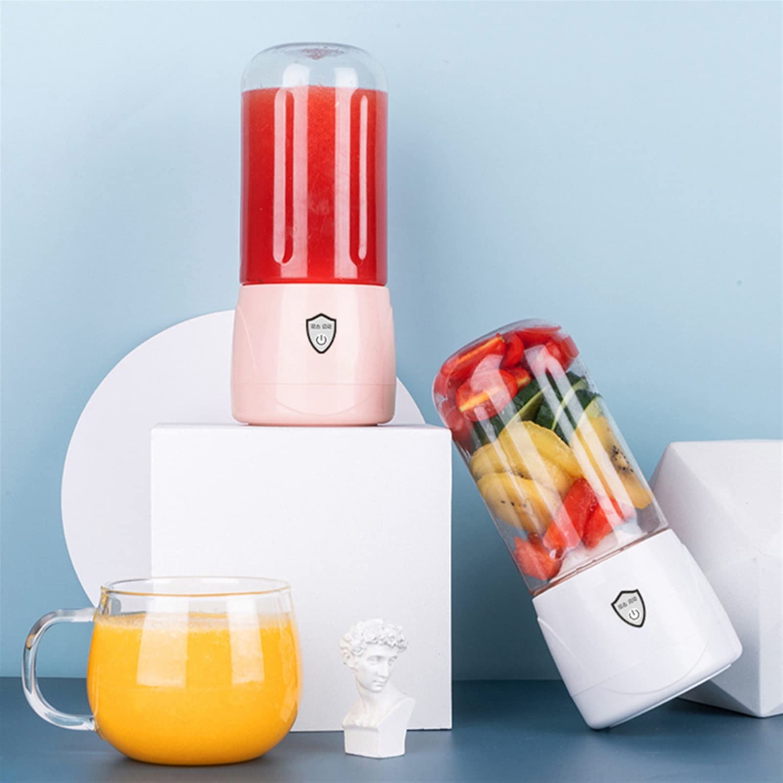 DieffematicJBJ Blender Portable USB Rechargeable Juicer Electric Mini Food Smoothie Processor Mixer Food Processor Machine Fruit Squeezer