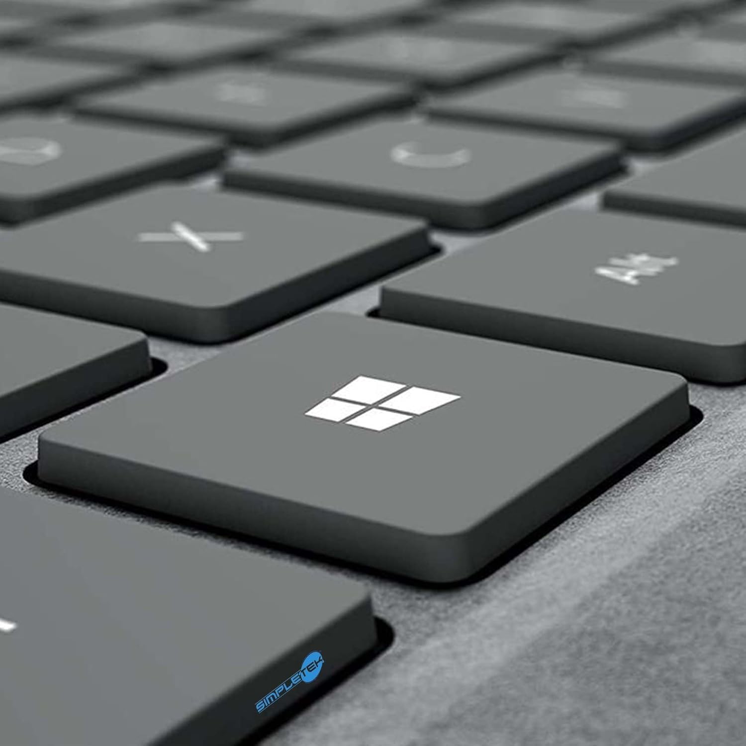 SIMPLETEK - Czarna podświetlana klawiatura - kompatybilna z Surface Pro - układ QWERTY English US z wstępnie nałożonymi naklejkami - magnetyczna (odnowiona)