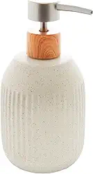 LYOR - Porta Sabonete Líquido de Cerâmica Granilite Lines Branco 430ml