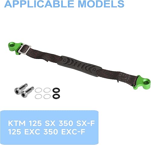 Miniatura 6 de PRO CAKEN Correa de rescate ajustable trasera para KX KXF KLX RMZ DRZ Dirtbikes Motocross Universal, verde