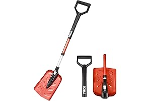 TIROL - Folding Snow Shovel for Car Extendable Snow Shovel with Aluminum Head & Pole