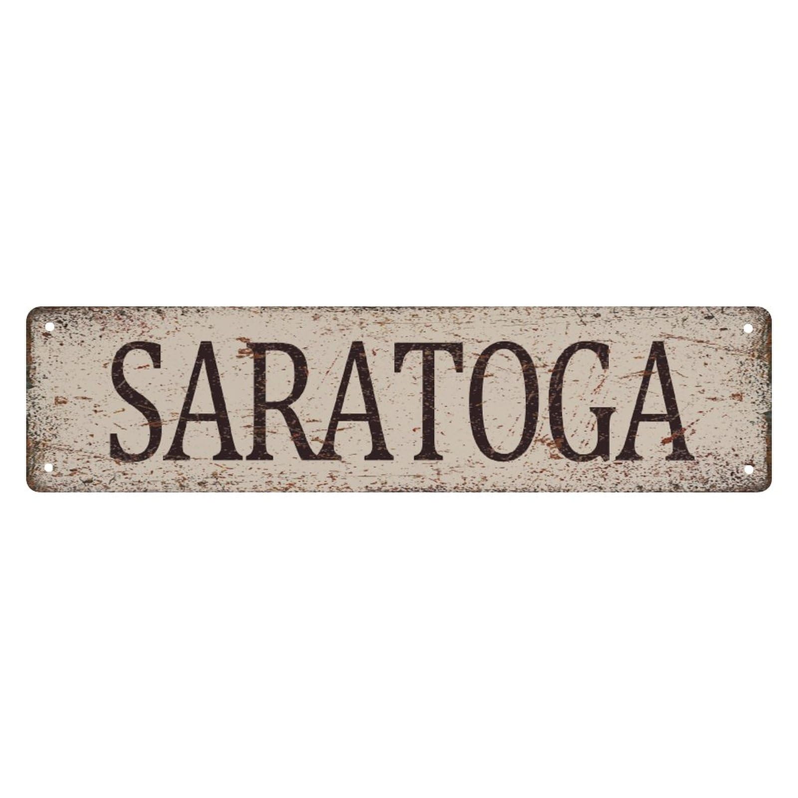 Vintage Street Sign Saratoga Sign Metal Sign Wall Decor For Home, Bar, Diner, Pub,Kitchen 4X16 Inches