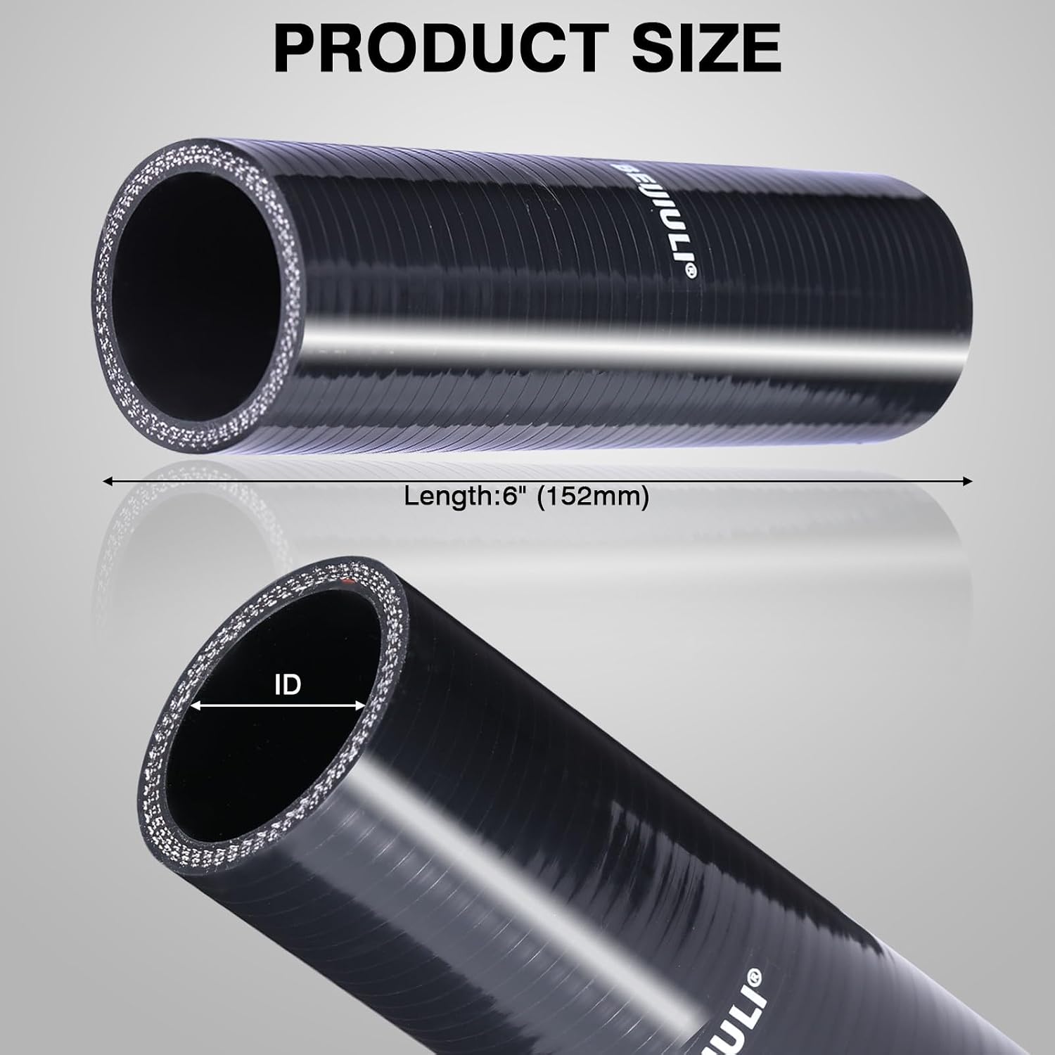 3"ID 6" Length Silicone Coupler Hose with 2 Stainless T-Bolt Clamp,Universal 4-Ply Reinforced Silicone Turbo Intercooler Pipe Coupler Intake Radiator Industrial Hydraulic Hose