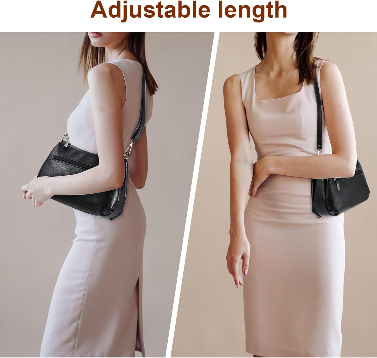 Black PU Leather Purse Strap Adjustable Purse Straps Replacement Crossbody, Shoulder Bag Strap Crossbody Straps for Purses, Briefcase Messenger Bag Handbags - Image 4