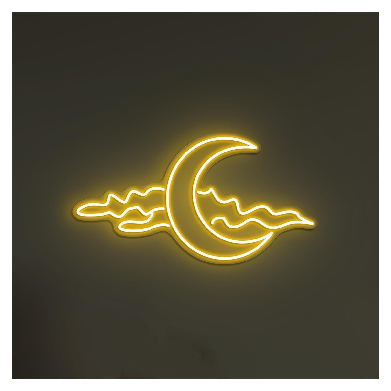 RONGCH Hanging Art Signs Moon and Cloud Neon Sign Dreamy Night Decor for Bedroom Nursery Cozy Home Spaces Room Game Pet Store Birthday Party 48cm