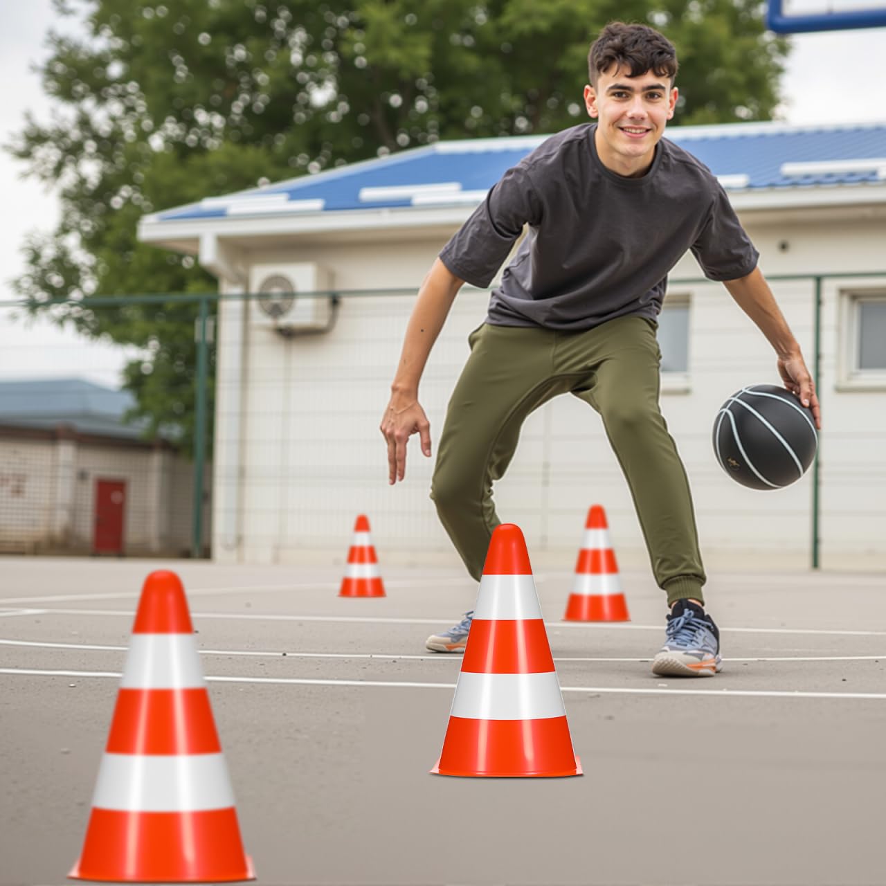 Toyvian 6 Stück Verkehrsleitkegel 9 Zoll Aus Kunststoff Mit Hoher Sichtbarkeit Für Straßenabsperrung Baustellenabsicherung Und Parkleitkegel Tragbar Für Verkehrstraining