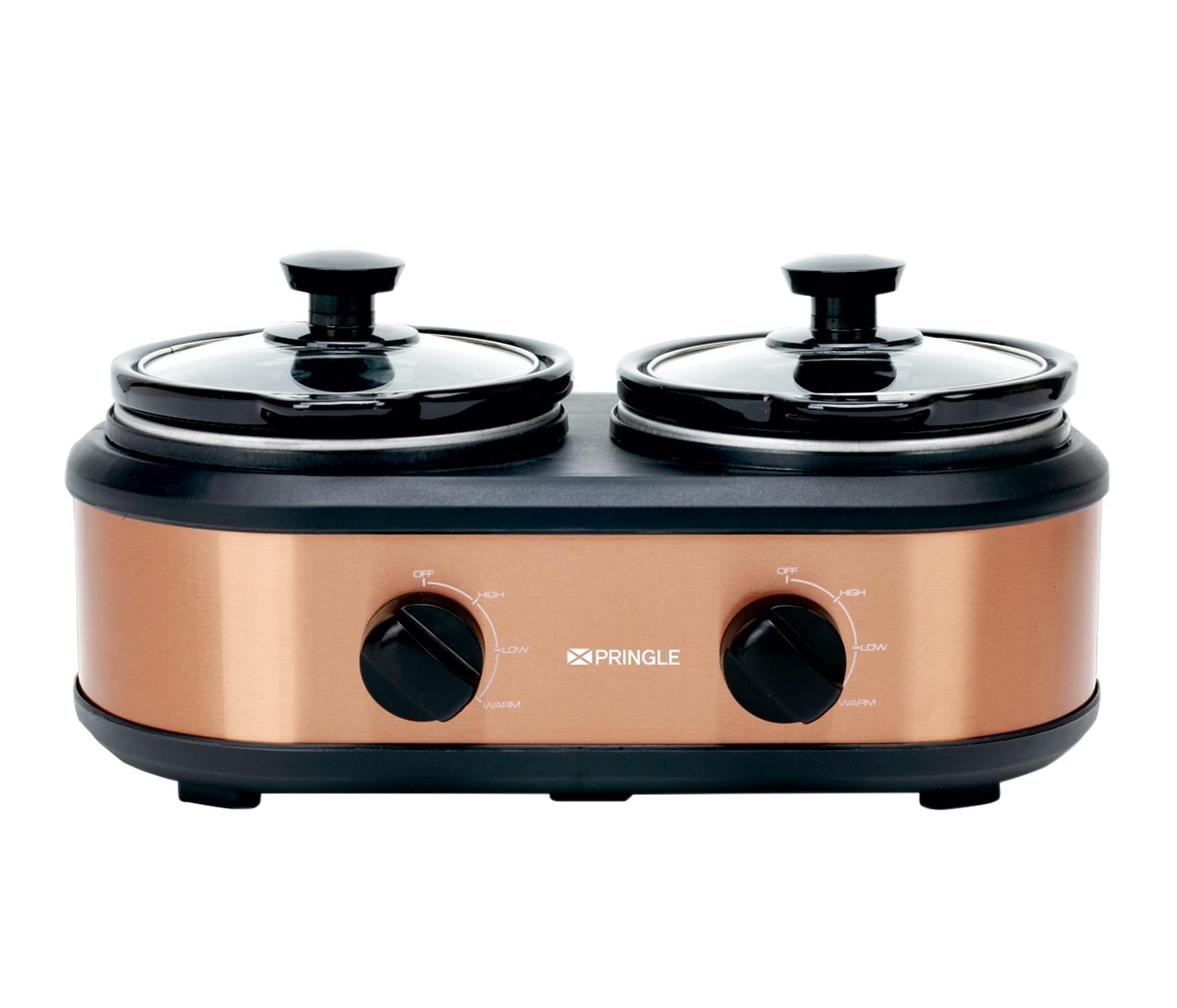 Pringle Electric Slow Cooker 2.5 Liter | Ceramic Pot with Glass Lid | Copper Color FW 1807 (Dual-2 Container 1.25 Liter each)-image-7