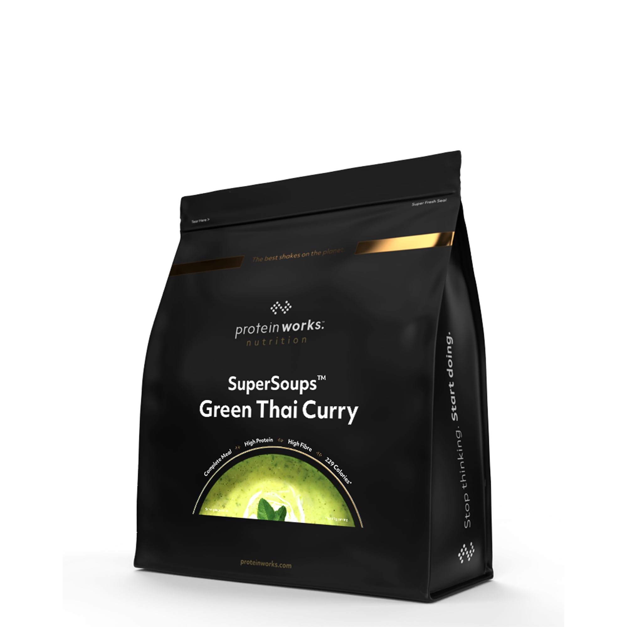 Protein Works - Super soupes, curry vert thaïlandais, soupe instantanée, moins de 230 calories, repas nutritif en moins de 5 minutes, riche en protéines, 600 g