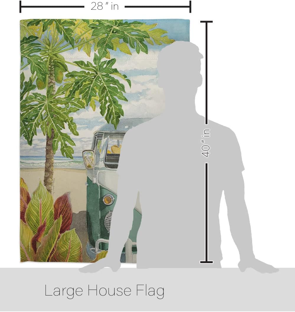 Breeze Decor - Hula Girl Summer - Seasonal Impressions Decorative Vertical House Flag 28" x 40" Printed in USA