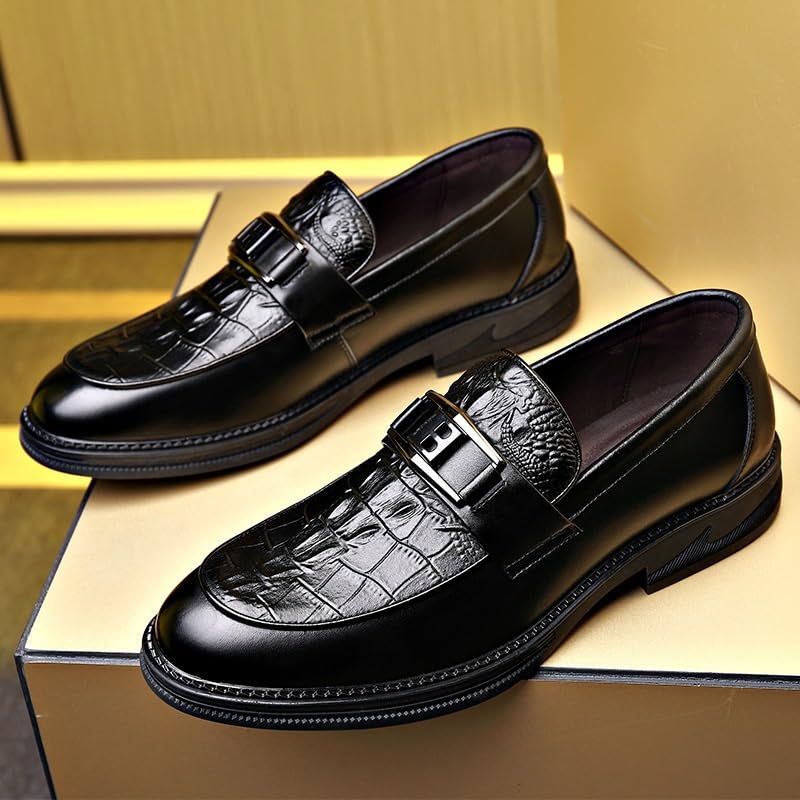 Men Oxford Superior Flexural Leather Fashion Dress Shoes Men's Fashion Classic Pointed Toe Lace Up Low Top Derby Shoes4