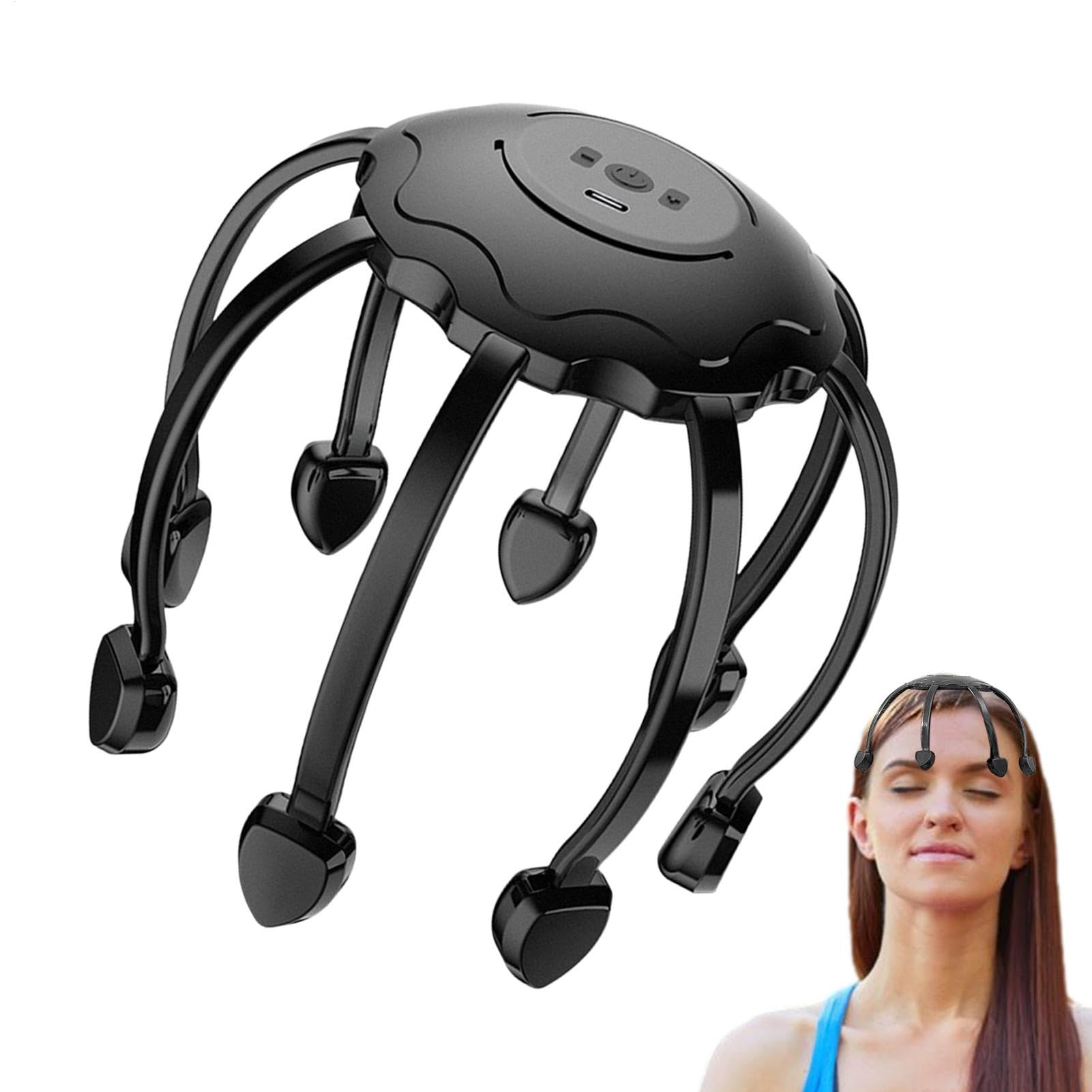 Masajeador De Cabeza Pulpo Eléctrico, Rascador Automático De 360 Grados Con 8 Garras, Portátil Inalámbrico Para Relajación Cabelludo