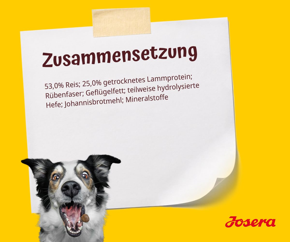 JOSERA Jagnięcina i ryż dla dorosłych (1 x 12,5 + 2,5 kg) | sucha karma premium dla dorosłych psów | monoproteina – 100% jagnięcina | niska zawartość białka i redukuje tłuszcz – wyjątkowo dobrze