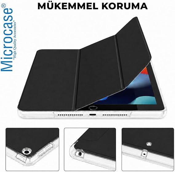 Microcase Xiaomi Pad 7 / Pad 7 Pro 11.2 inch Tablet ile Uyumlu 3 Kademeli Sleeve Serisi Standlı Kılıf - AL5577 (Siyah)