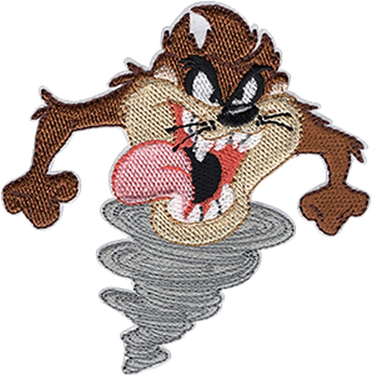 Tasmanian Devil in Tornado 4" Tall Embroidered Iron on Patch