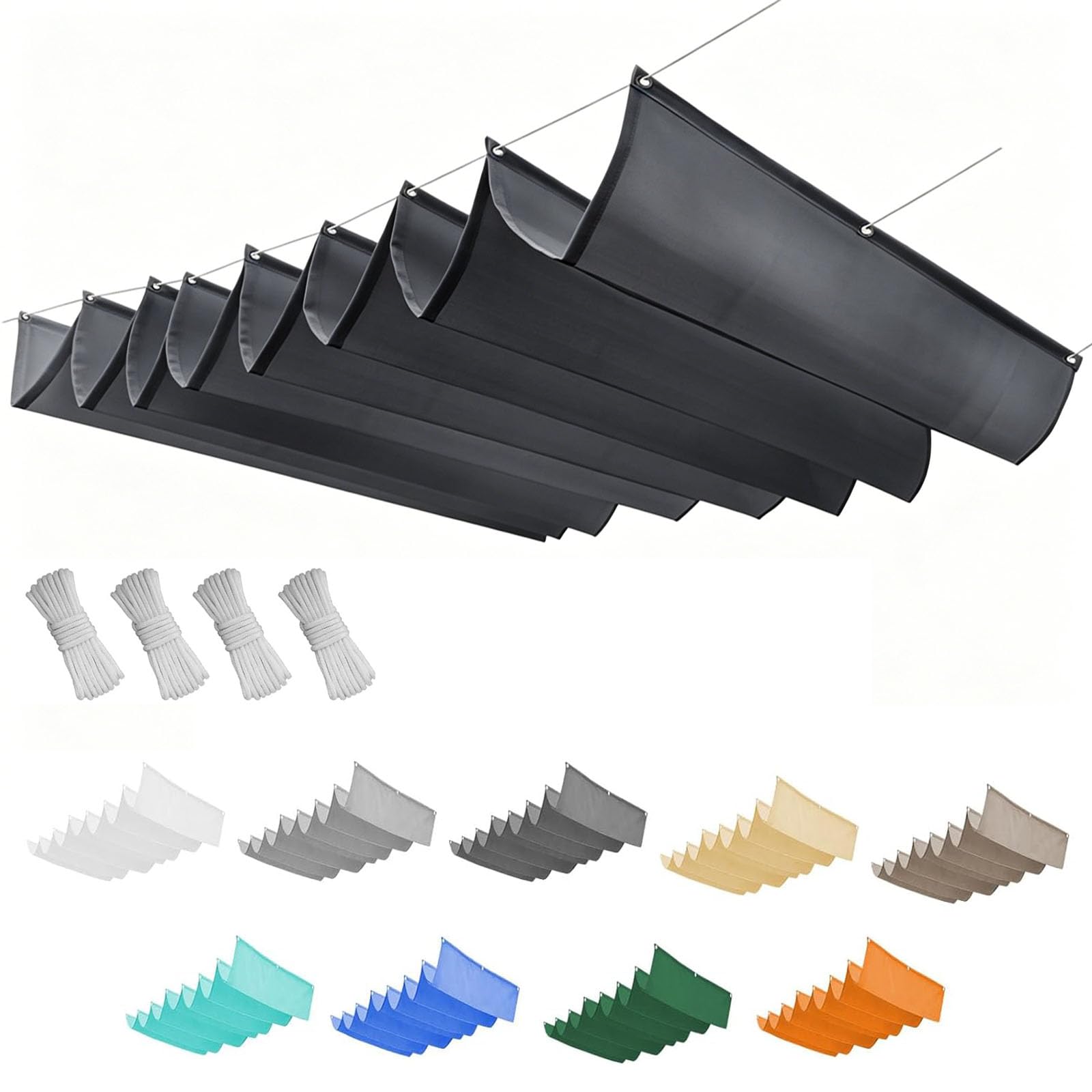 Voile ombrage rétractable vague idéal pour créer de l'ombre sur un balcon