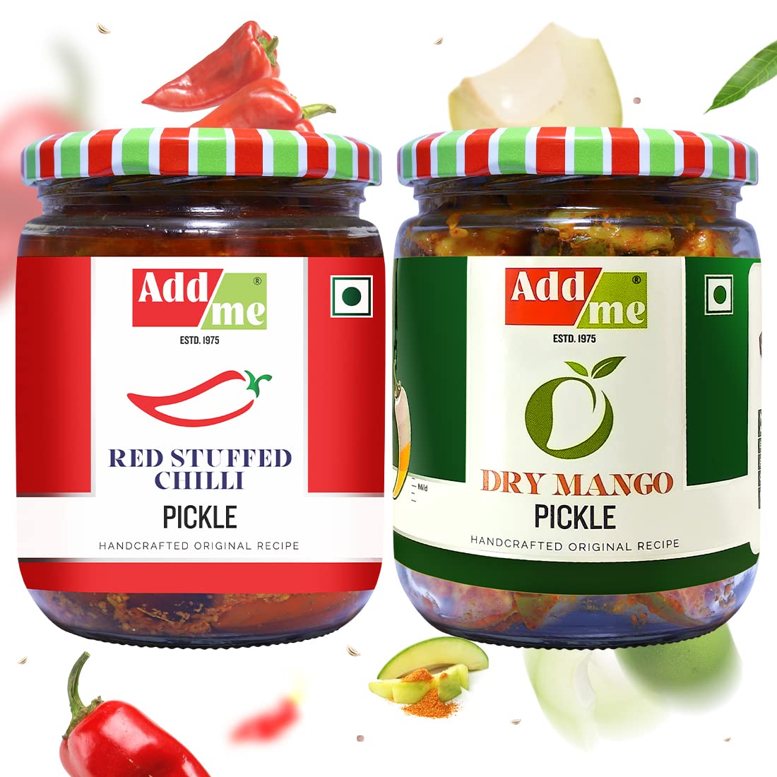 Add me Home Made Dry Mango Pickles 500 g, Sukha aam ka achar + Red Stuffed Chilli Pickle 500gm, lal mirch ka achaar Mixed North Indian Combo Offer Glass Pack (B096VXJX5H) Amazon Price History, Amazon Price Tracker