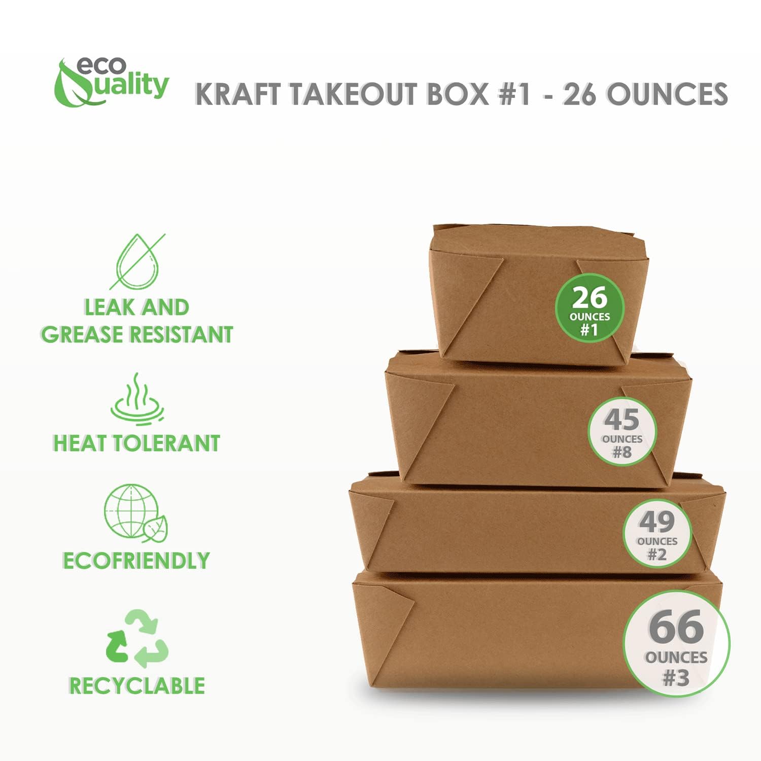 [900 PACK] Take Out Containers 26 oz Kraft Brown Paper Take Out Boxes Microwaveable Leak and Grease Resistant Food Containers - To Go Containers for Restaurant, Catering, Food Truck - Lunch Box #1