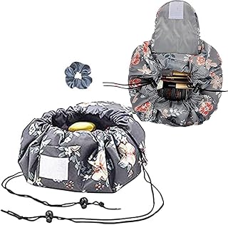 Lazy Makeup Bag,Fumxin 2 PCS Lazy Drawstring Make up Bag Waterproof Portable Large Travel Toiletry Bag Pouch Lazy Quick Drawstring Make up Bag Pouch Storage Organiser for Women Girls