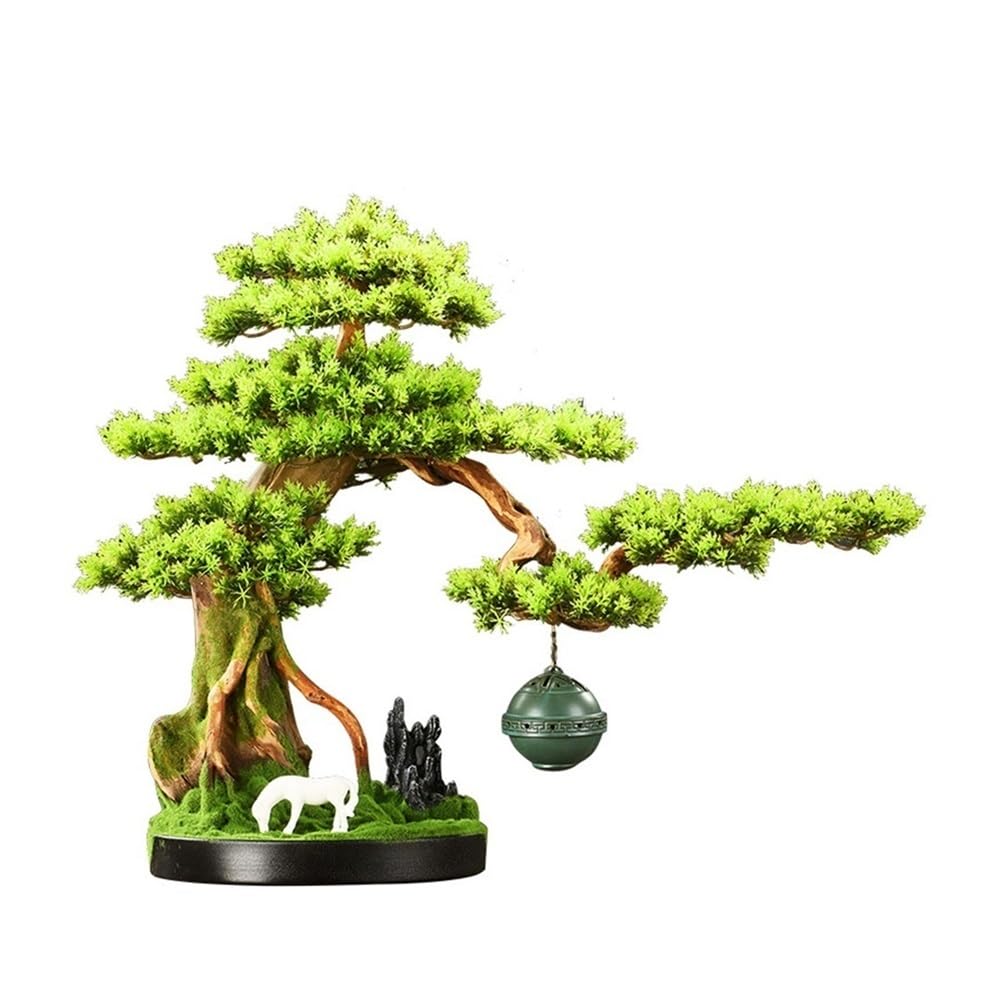 GTHTUHFD Artificial Plants, Artificial Bonsai Tree With Incense Burner Living Room Entrance Office Decoration Fake Plant Ornaments,Home Decor