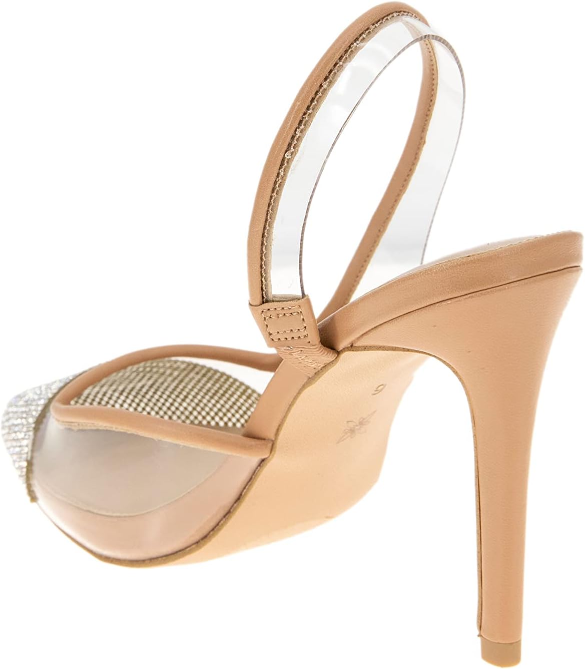 BCBGeneration Women's Hominy Pump, Clear/Tan, 8.5