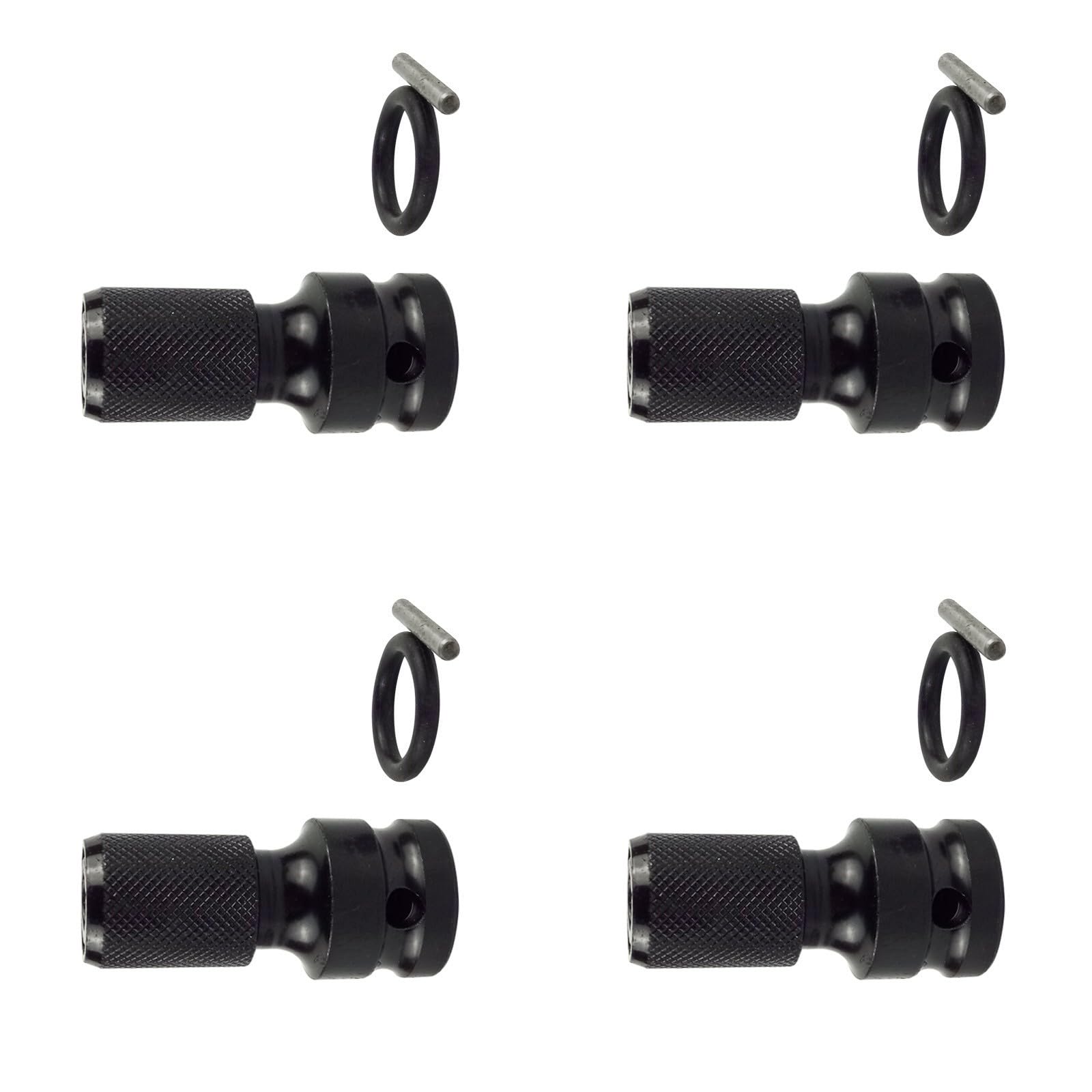 4Pcs 1 / 2inch Square Drive to 1 / 4inch Hexagonal Female Socket Converter Adapter for Electric Wrench Accessories Heavy Duty Power Tool Adapter for Automotive Repair