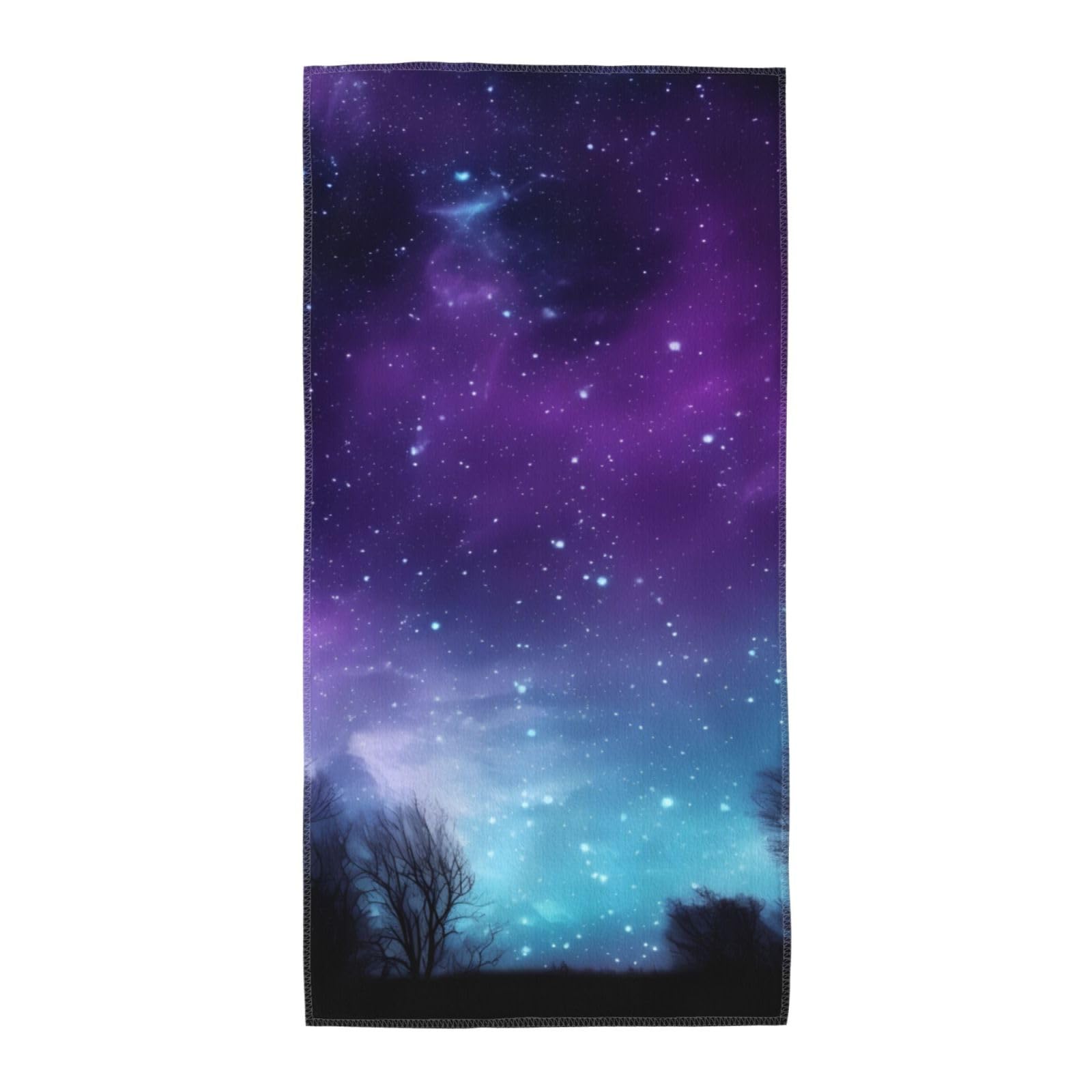 FekiLoot Absorbent Hand Towels 12"X24" Decorative Bathroom Towel Soft Microfiber Face Towel Purple Starry Sky1 Dish Kitchen Towels for Bathroom Kitchen Hotel Spa Bath Towels