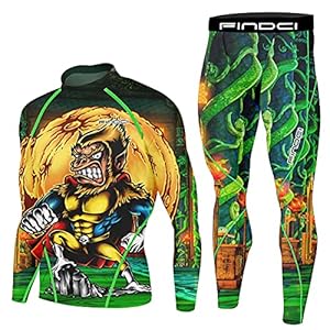 1Bests Men’s Running Fitness Cooling Sportswear Camo Compression Short-Sleeved Shirt + Pants Sets