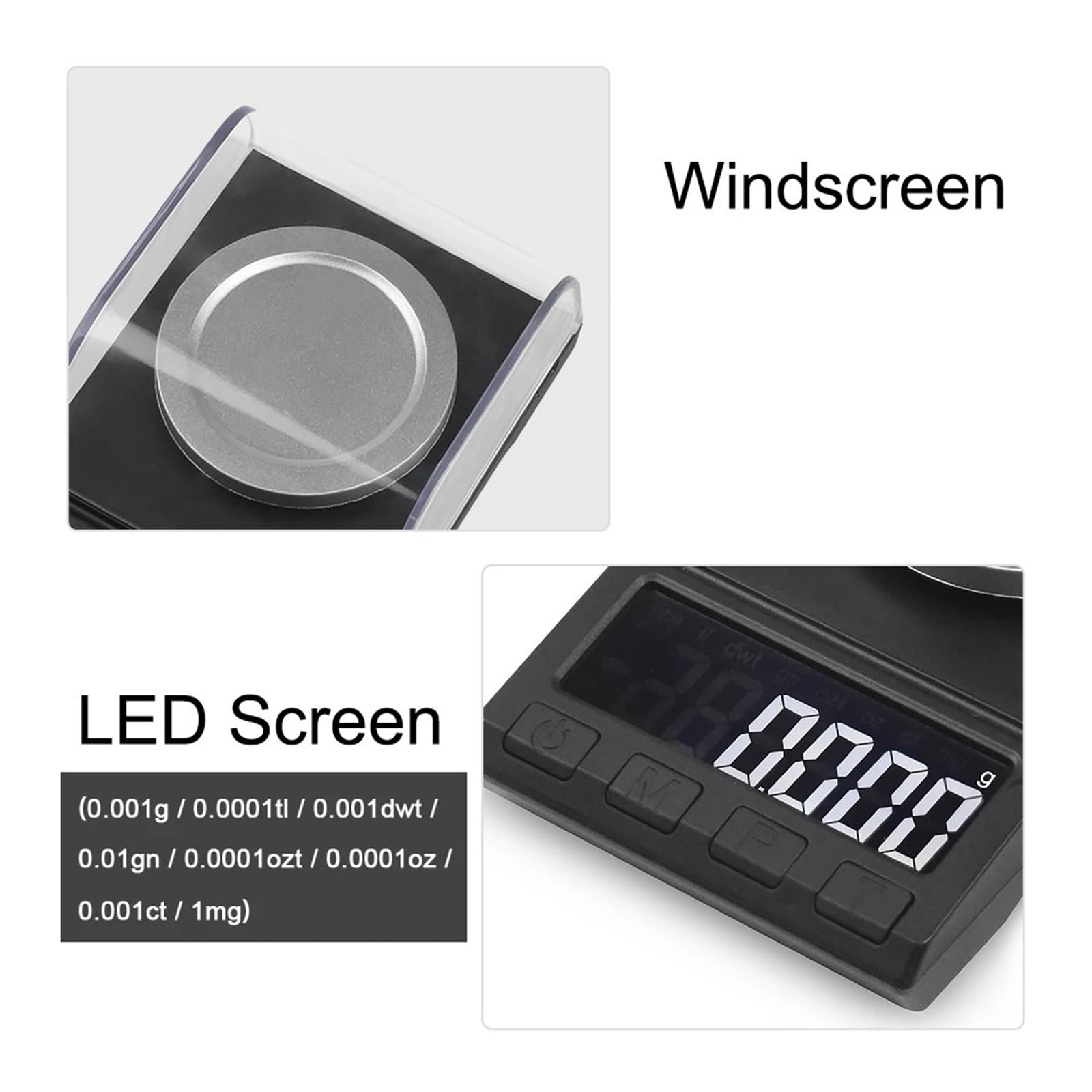 0,001 G Precyzyjna Cyfrowa Waga Jubilerska Zasilana Elektronicznie, Mini Waga Laboratoryjna WażEnie Precyzyjne(200G)