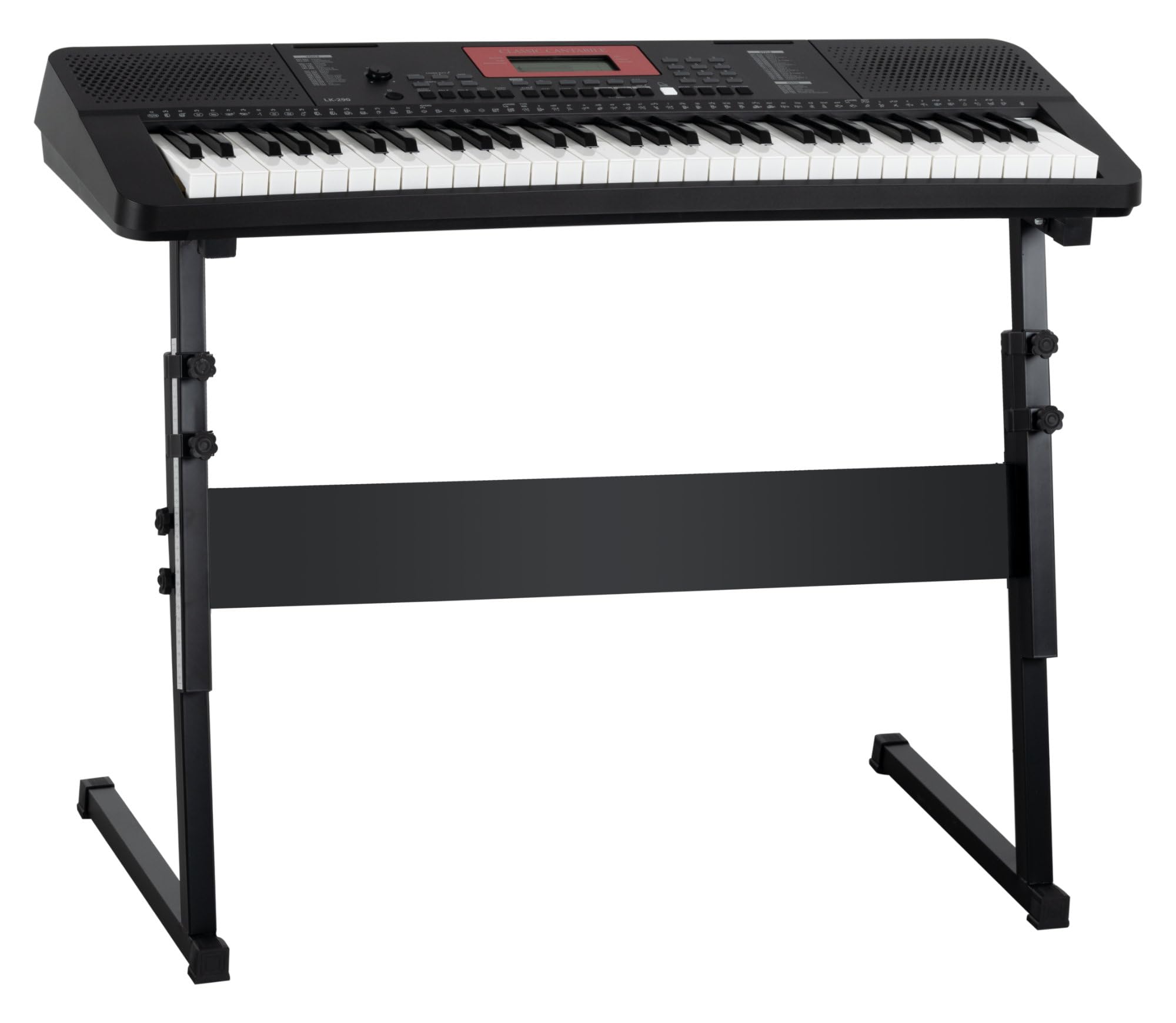 Classic Cantabile LK-290 Leuchttasten-Keyboard Safety Fix Set, 580 Sounds | 61 Tasten in Normalgröße mit roter LED-Beleuchtung, Anschlagdynamik (in 3 Stufen einstellbar), 200 Styles, 155 Songs, 9 kg