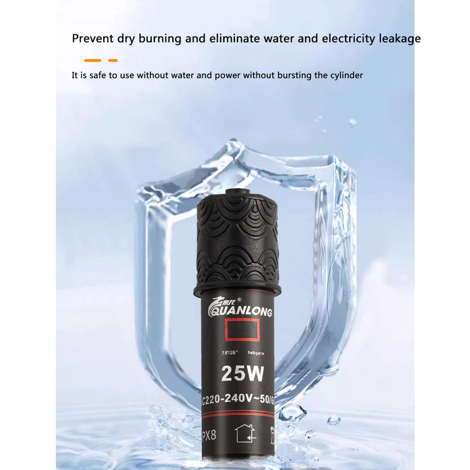 Riscaldatore per Acquario con Asta riscaldante Automatica a Temperatura costante per Acquario in Fibra di Carbonio a infrarossi, 500 W (300 W)