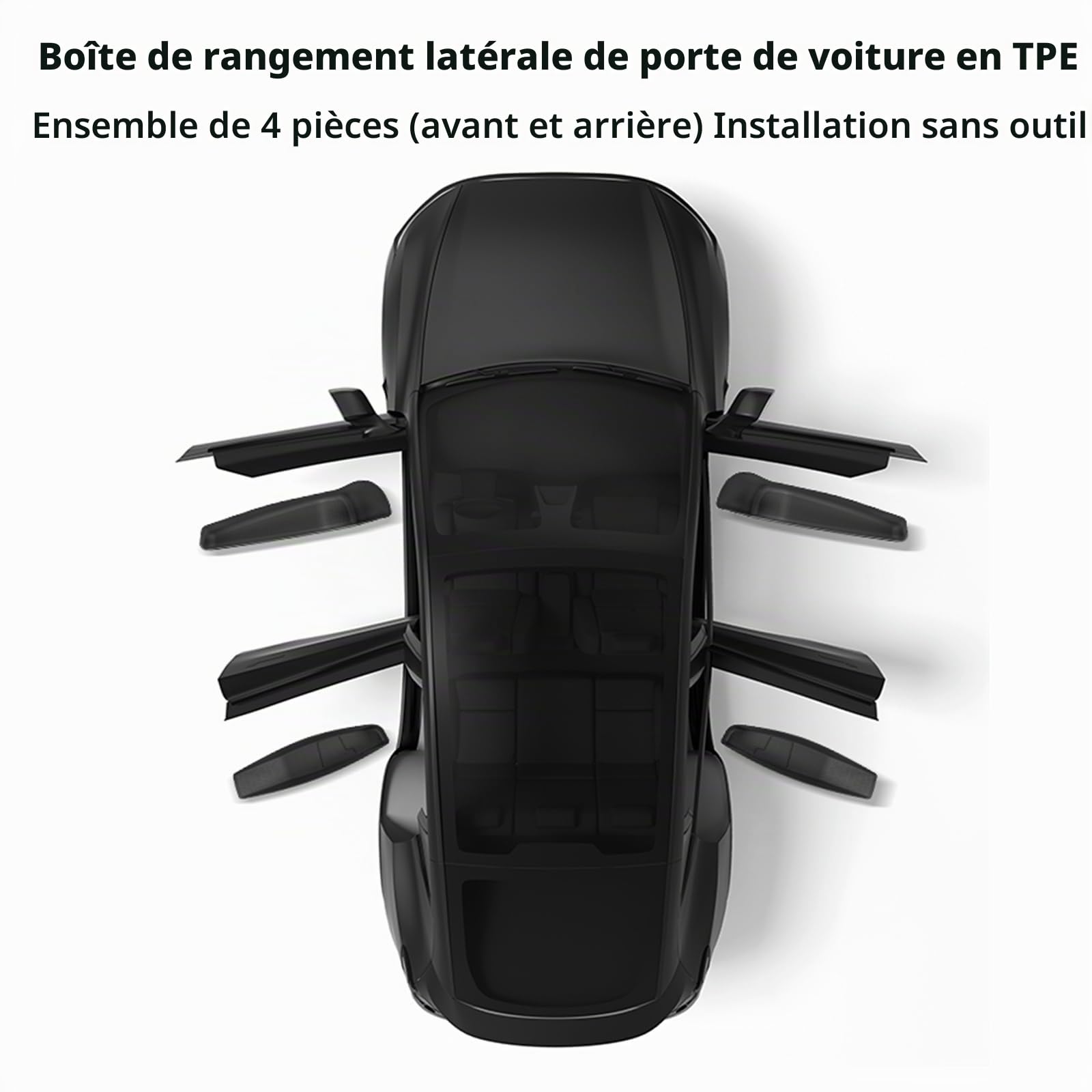 Boîte de Rangement pour Poche Latérale de Porte pour Tesla 2025 Model Y Juniper, étanche Avec Poches Latérales Avant et Arrière, Plateau de Rangement de Porte pour Model Y Juniper Accessoires