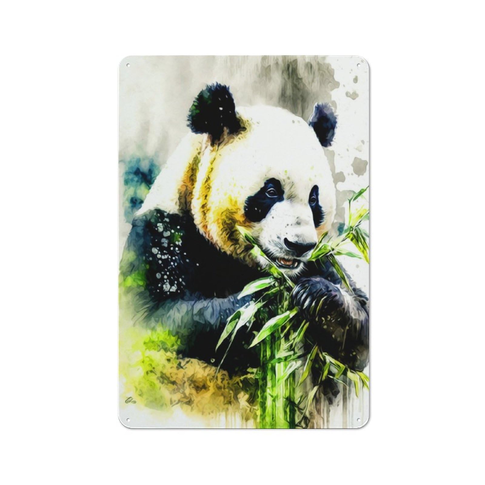 Junmoney Panda Retro Metal Sign With Design 30X20cm, Retro Old Style Wall Plaque For Kitchen, Hallway, Bar Or Small Cafe