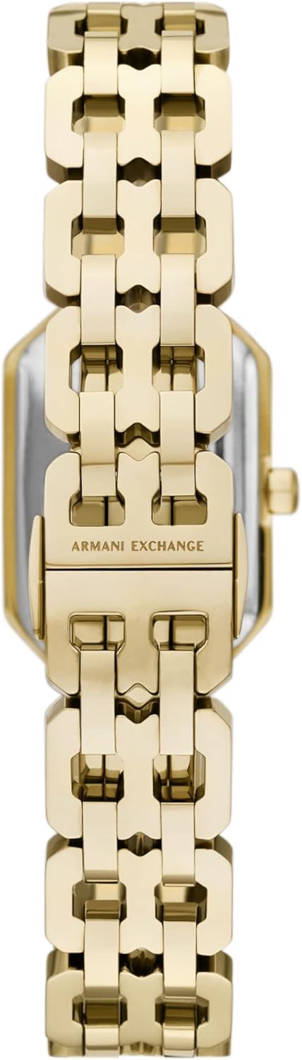 Armani Exchange A|X Women's Watch, Rectangle Two-Hand Watch for Women with Stainless Steel Band