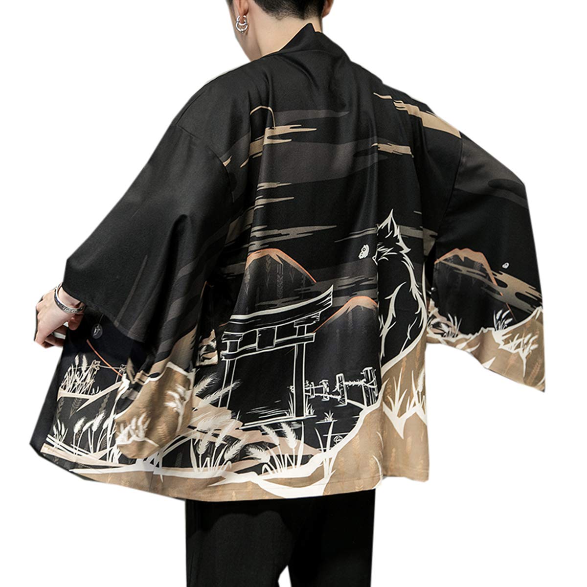 Seidarise Men's Haori Jacket Kimono Cardigan Yukata Noragi Happi Coat