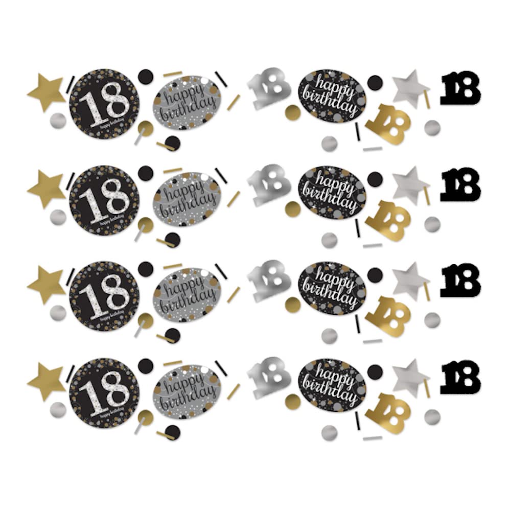amscan 10022751 18th Confetti Glittery Gold-34g-1 Pack, Gold, 18