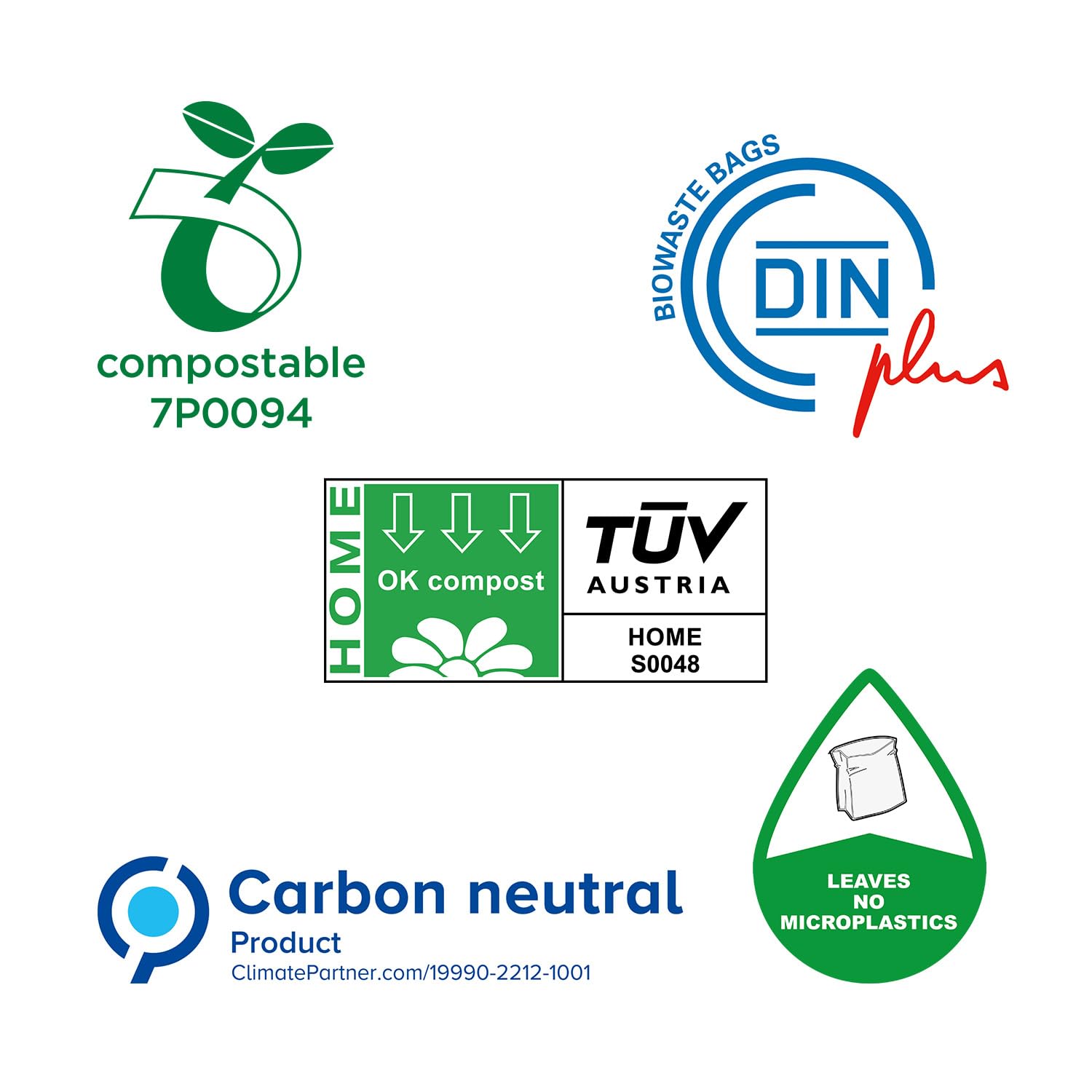 bioMat Sacchetti Compostabili 20l con Manici per Umido, 52 Sacchi, Qualità Premium, Certificati DINplus, Neutrali dal Punto di Vista Climatico, Made in Germany