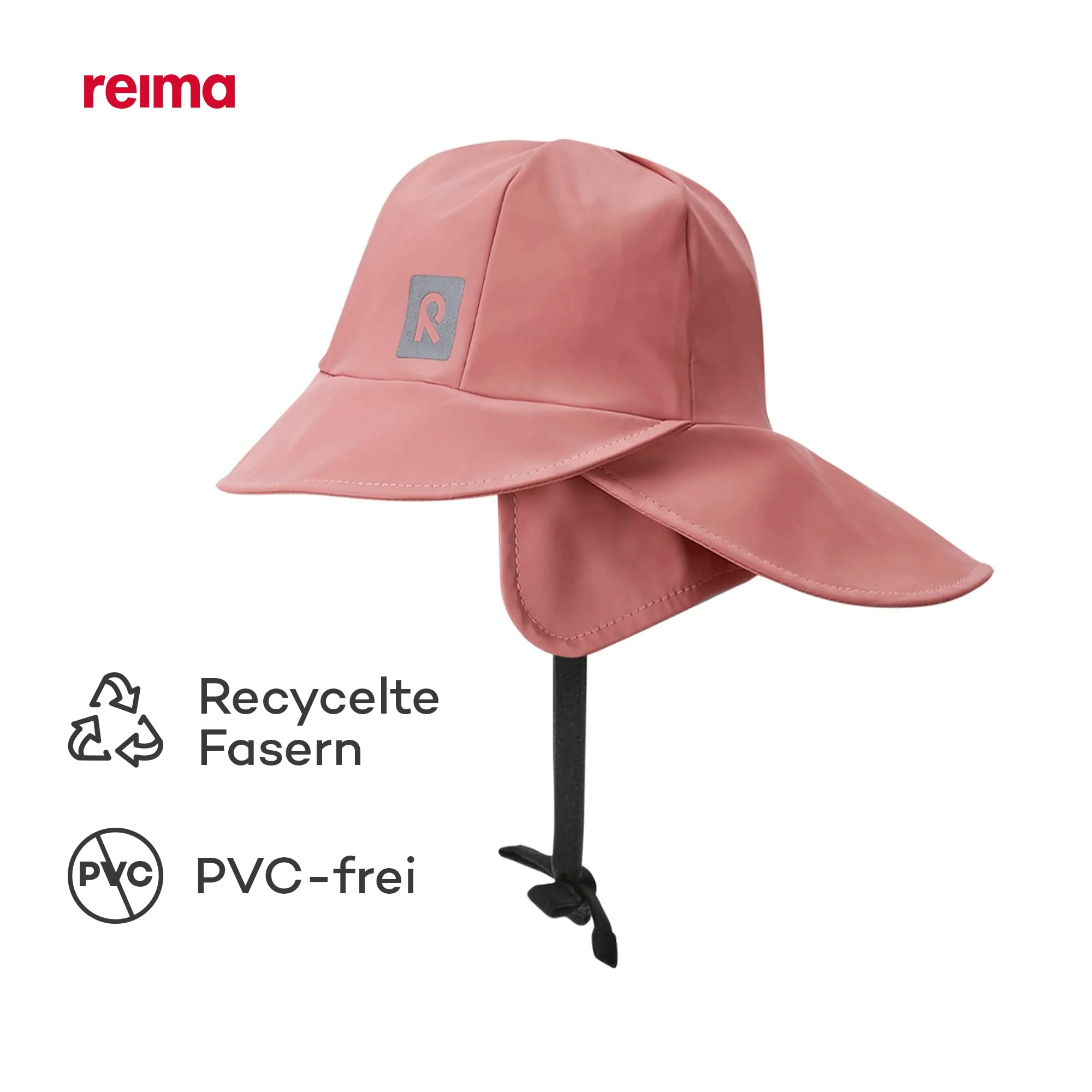 Reima - Rainy Regenhut für Kinder - wasserdichter Kinder Regenhut mit Ohrenschützern, Nackenschutz, verschweißten Nähten, reflektierenden Details, maschinenwaschbar - Rose Blush, 52