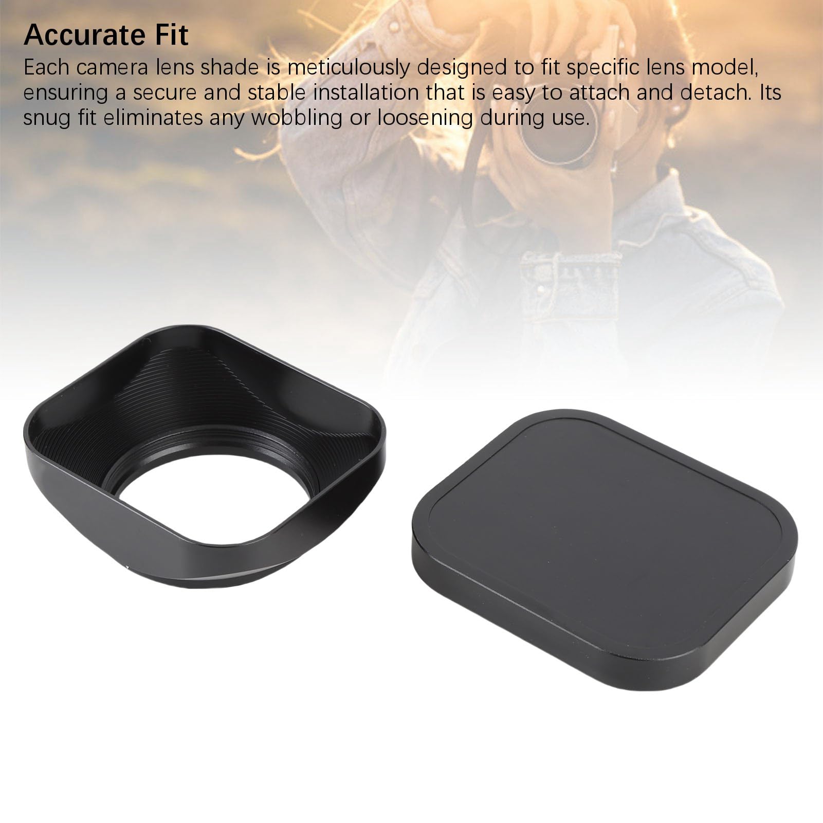 Fabater Parasol de Lente de Cámara de Aleación de Aluminio de Procesamiento Fino CNC Preciso, Protección Robusta y Liviana para Cámaras DSLR (39MM)
