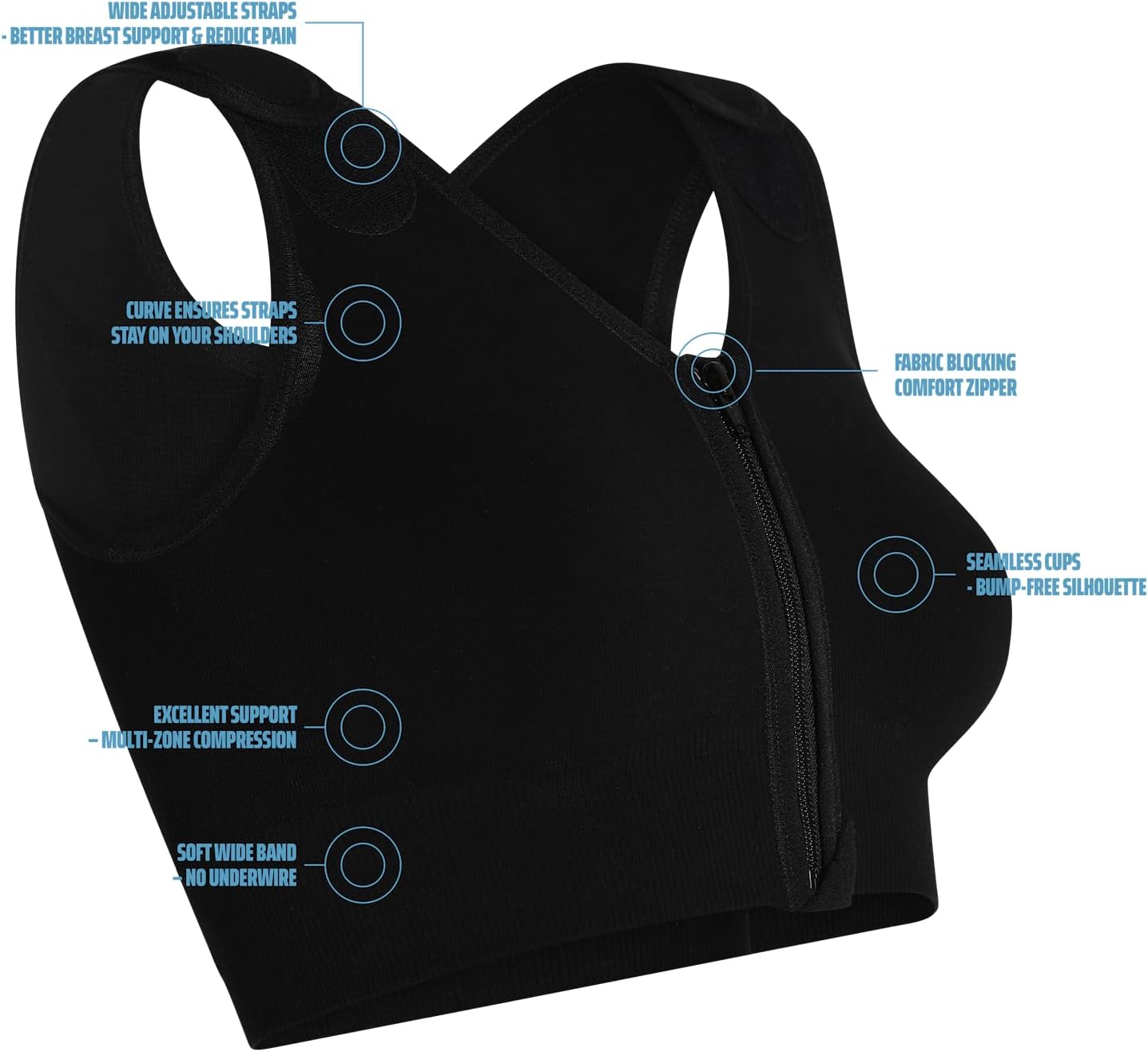 Sophia - Post Surgery Bra with Front Closure Zipper - Compression Surgical Vest by TYTEX - Image 3