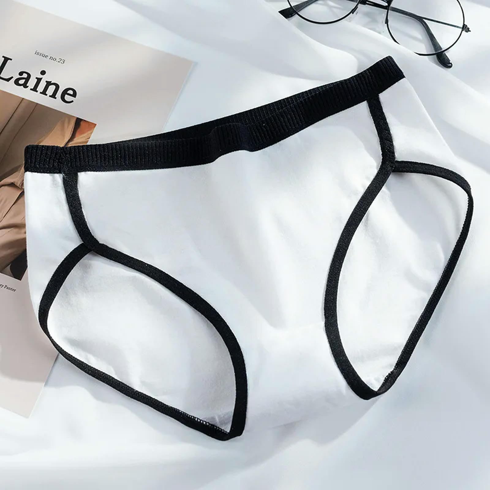 Mutande Donna Cotone 3pcs Mutandine di Cotone Brief da Donna Mutande Sexy Femminile Nere Indugia Bassa Vita Bianche da Donna Panty Lingerie Lingerie-3 Pezzi Bianchi-m