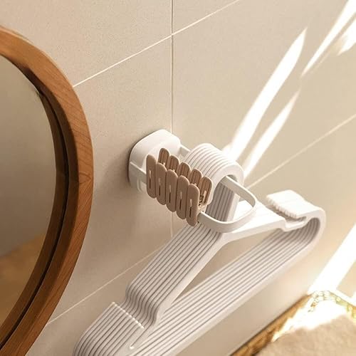 Miniatura 4 de Pinza para ropa Colector Balcón Gancho Colector Clip Colector Multifuncional Plegable Almacenamiento Rack Percha de Pared Estante de Acabado
